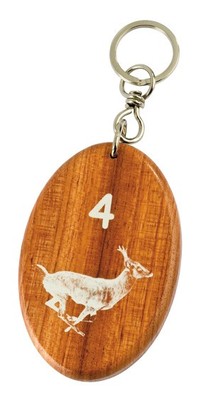 Porte-clés oval en bois bubenga verni hauteur 90mm sur largeur 60mm | Gamme Natura