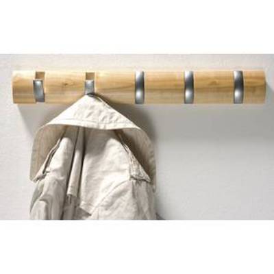 Porte-manteau mural, matériau bois, crochets en zinc , 53,0 cm x 4,0 cm x 7,0 cm,, chêne