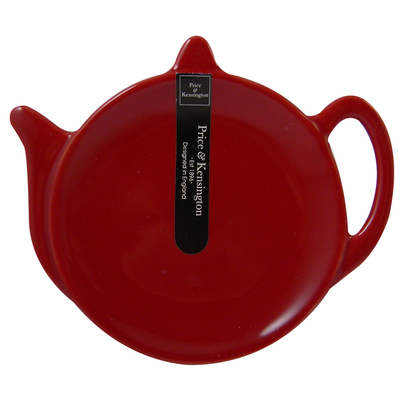 Repose sachet de thé en céramique rouge forme théière Price et Kensington