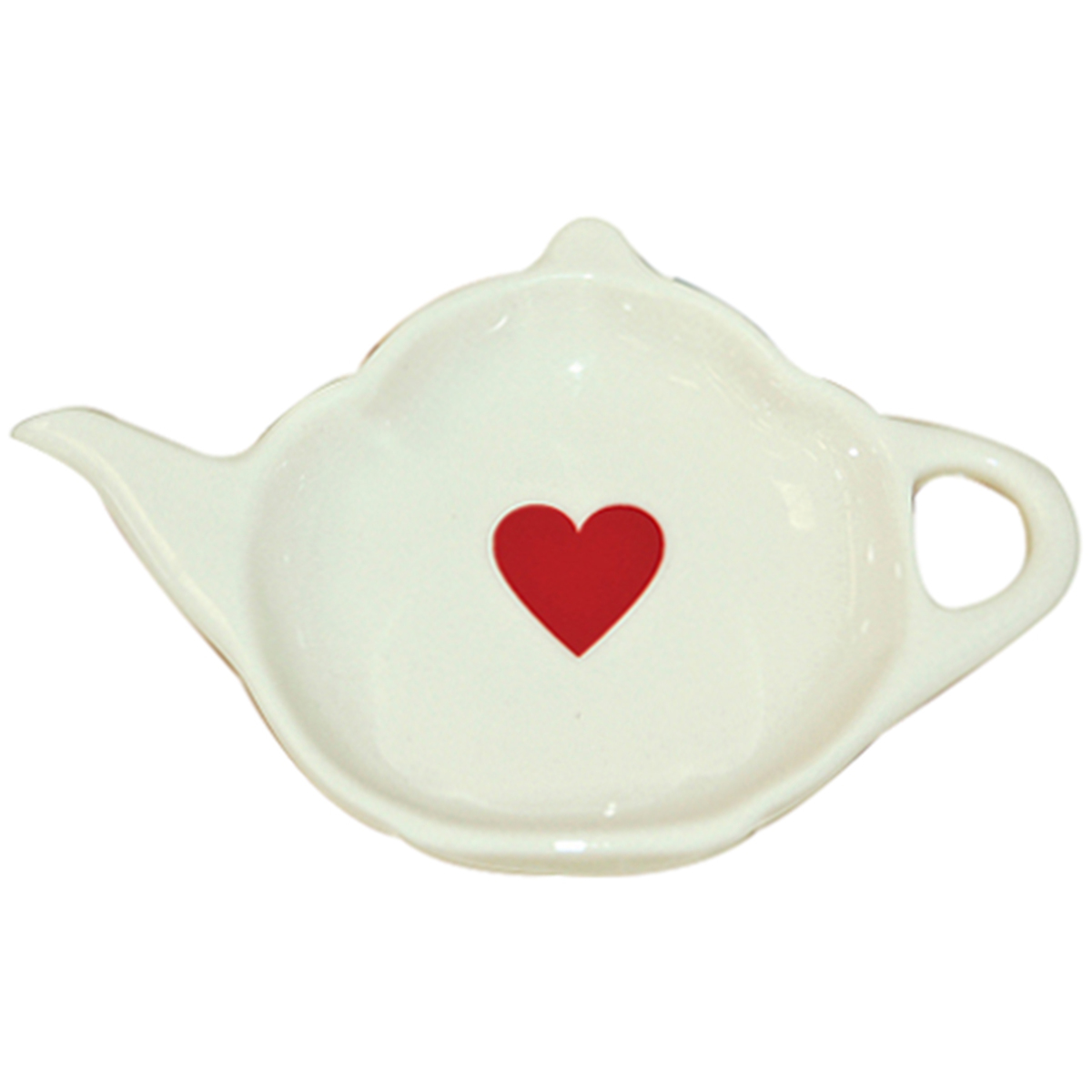 Repose sachet de thé en faience décoré avec un coeur