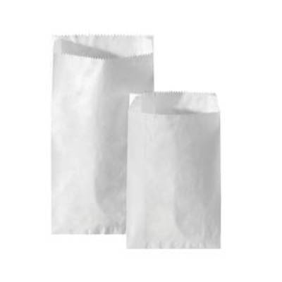 Sac pliable, matériau papier de force blanchi, 21 cm x 14 cm, blanc