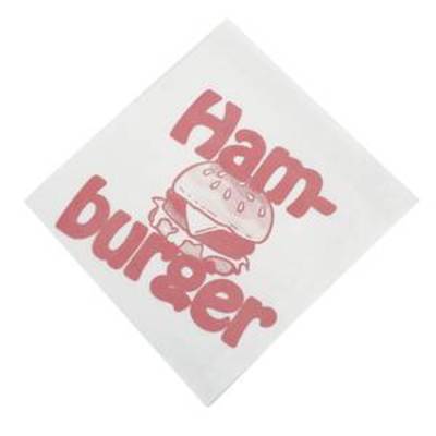Sachet à hamburger, 13 cm x 12,5 cm, papier kraft, papier sulfurisé