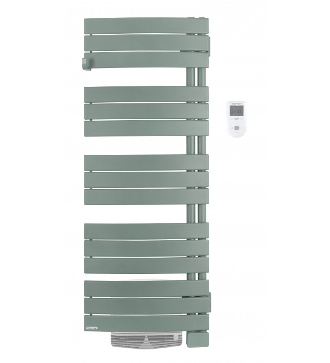Sèche-serviettes -  allure digital : pivotant gauche - thermor 500+1000 vert eucalyptus