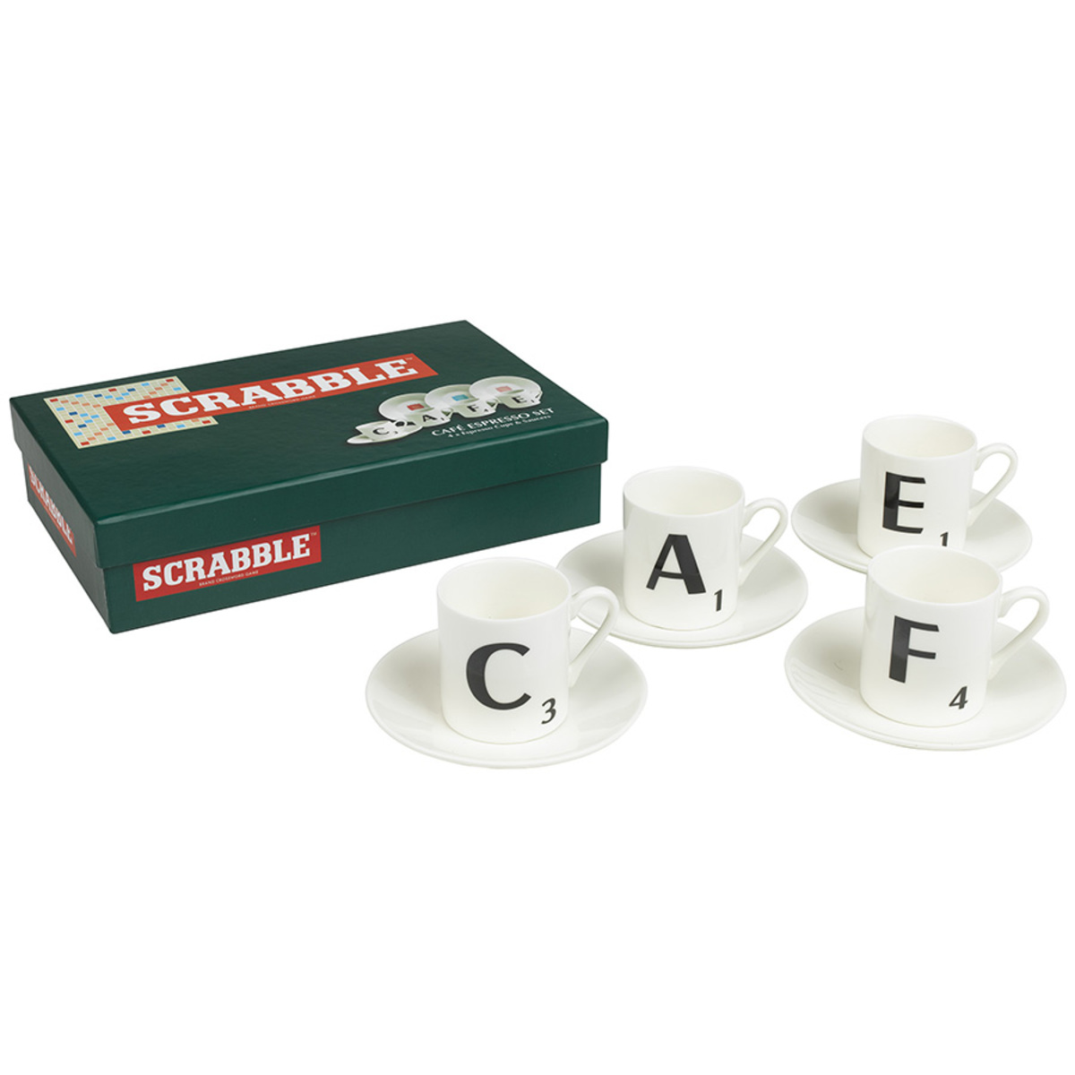 Set de 4 tasses à café expresso Scrabble