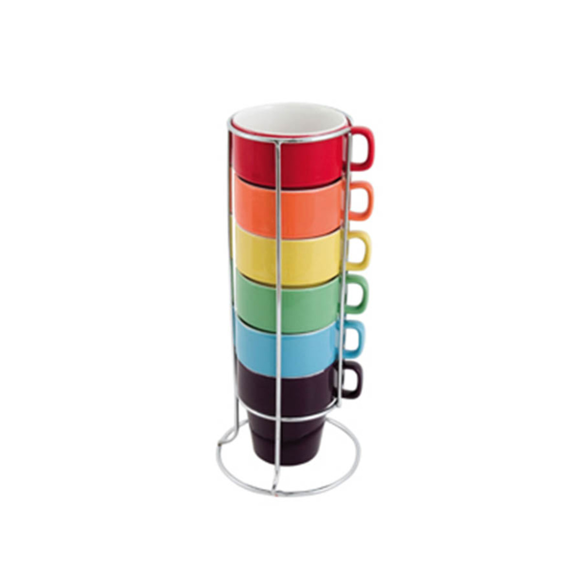Set de 6 tasses cappuccino multicolores en céramique