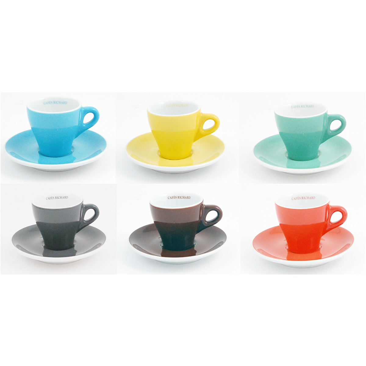 Set de 6 tasses et soucoupes expresso couleurs assorties de Cafés Richard