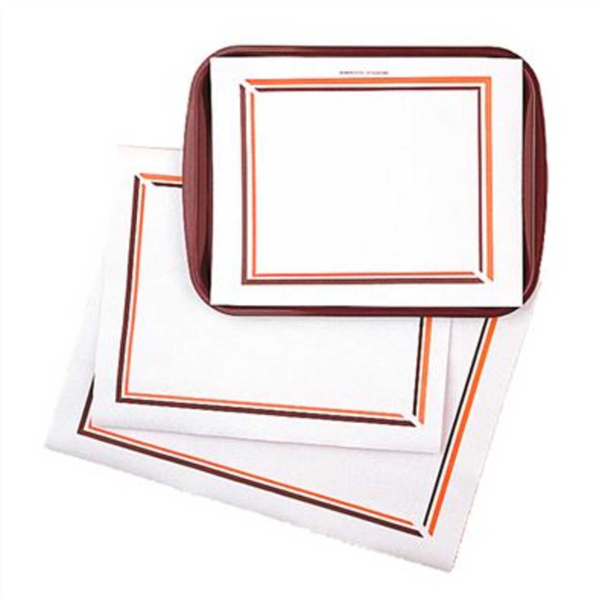 Set de table Liseré orange marron 25x31 cm papier blanc x 2000 Garcia de Pou - 106.95