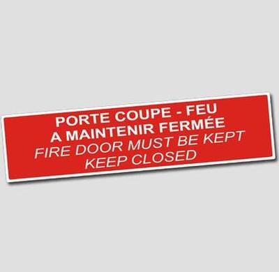 Signalétique Incendie - Porte coupe feu à maintenir fermée - Français-Anglais 
