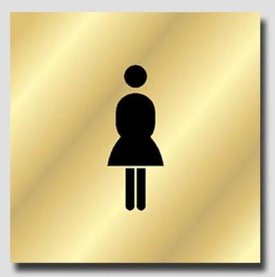 Signalétique Laiton - Plaque Toilettes Femme 
