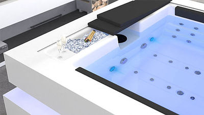 Spa Cube portable d'Aquavia Cube, un spa élégant aux lignes pures et robustes