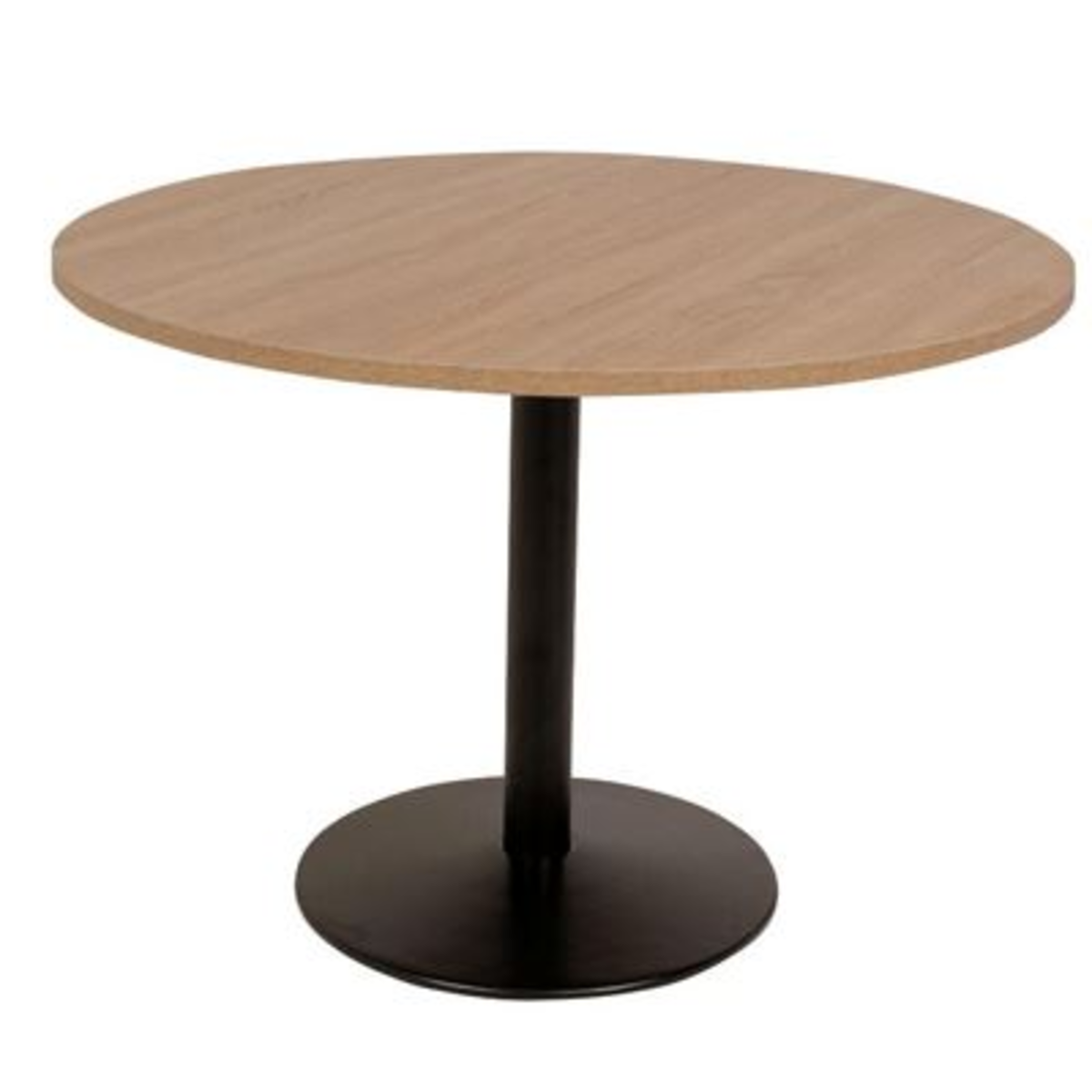 Table de restaurant ronde Lamidur chêne cÃ©rusÃ© et noir 110 cm
