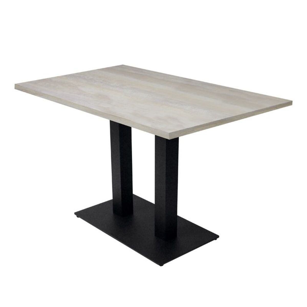 Table intérieure pied double noir & plateau tavola blanc 110 x70 cm
