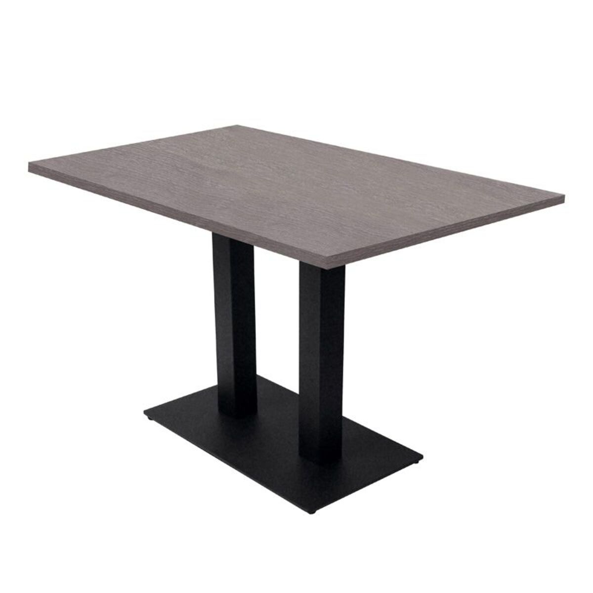 Table intérieure pied double noir & plateau tavola grisé 110 x70 cm