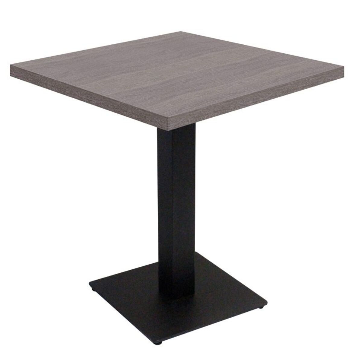 Table intérieure pied noir base carrée & plateau tavola grisé 60x60 cm