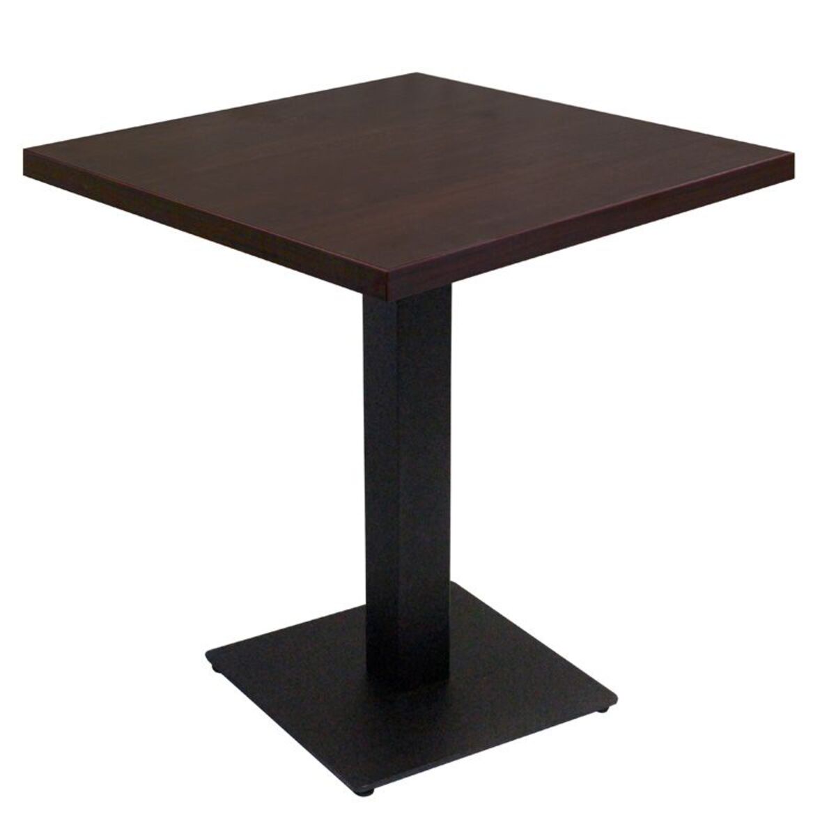 Table intérieure pied noir base carrée & plateau tavola wengé 60x60 cm
