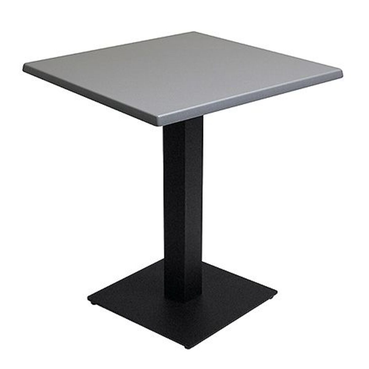 Table intérieure pied noir base carrée & plateau werzalit gris 60x60 cm
