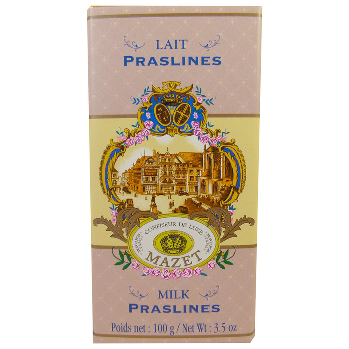 Tablette de chocolat au lait praslines de Mazet 100g