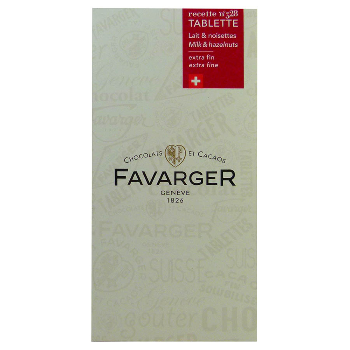 Tablette de chocolat Suisse lait et noisettes Favarger