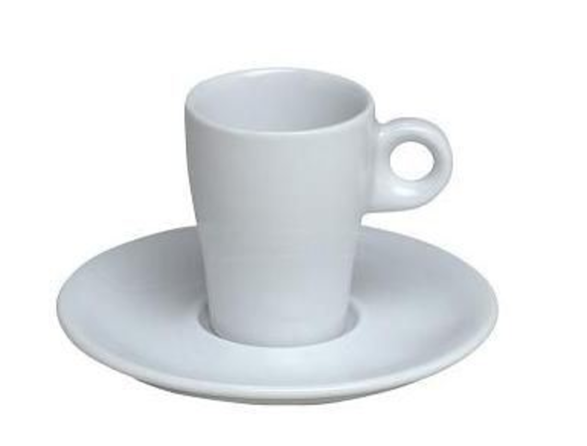 Tasse à  café porcelaine Fluto blanc 7 cl x 6 Pillivuyt