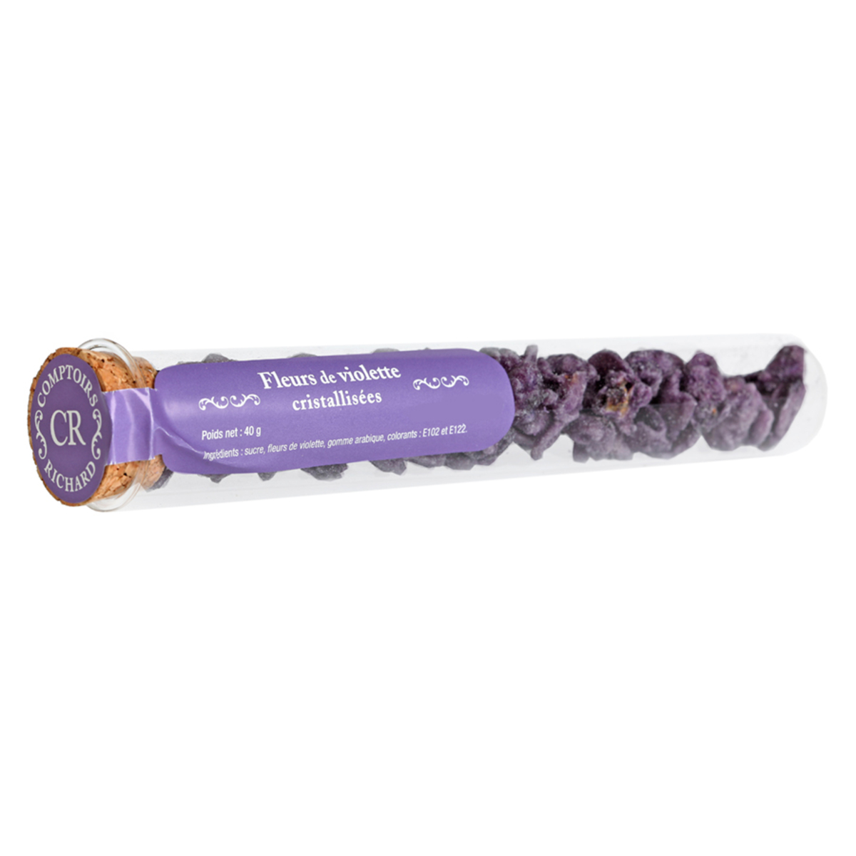 Tube garni de violettes au sucre cristallisé 40g