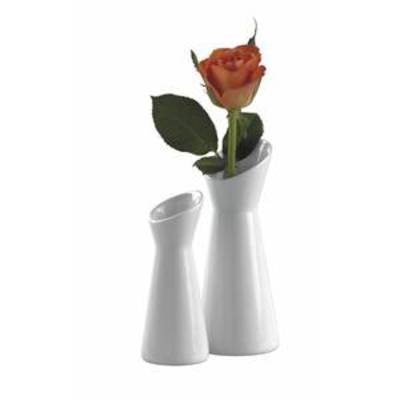 Vase rond, matériau porcelaine x 12,5 cm, Ø 3,5 cm, blanc