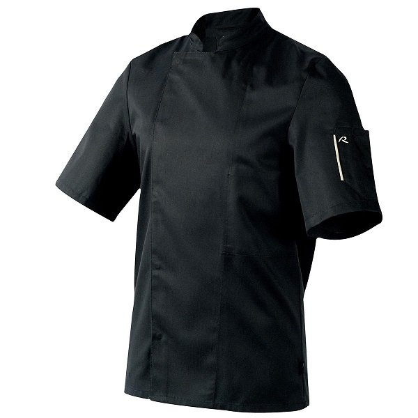 Veste de cuisine mixte manches courtes noire