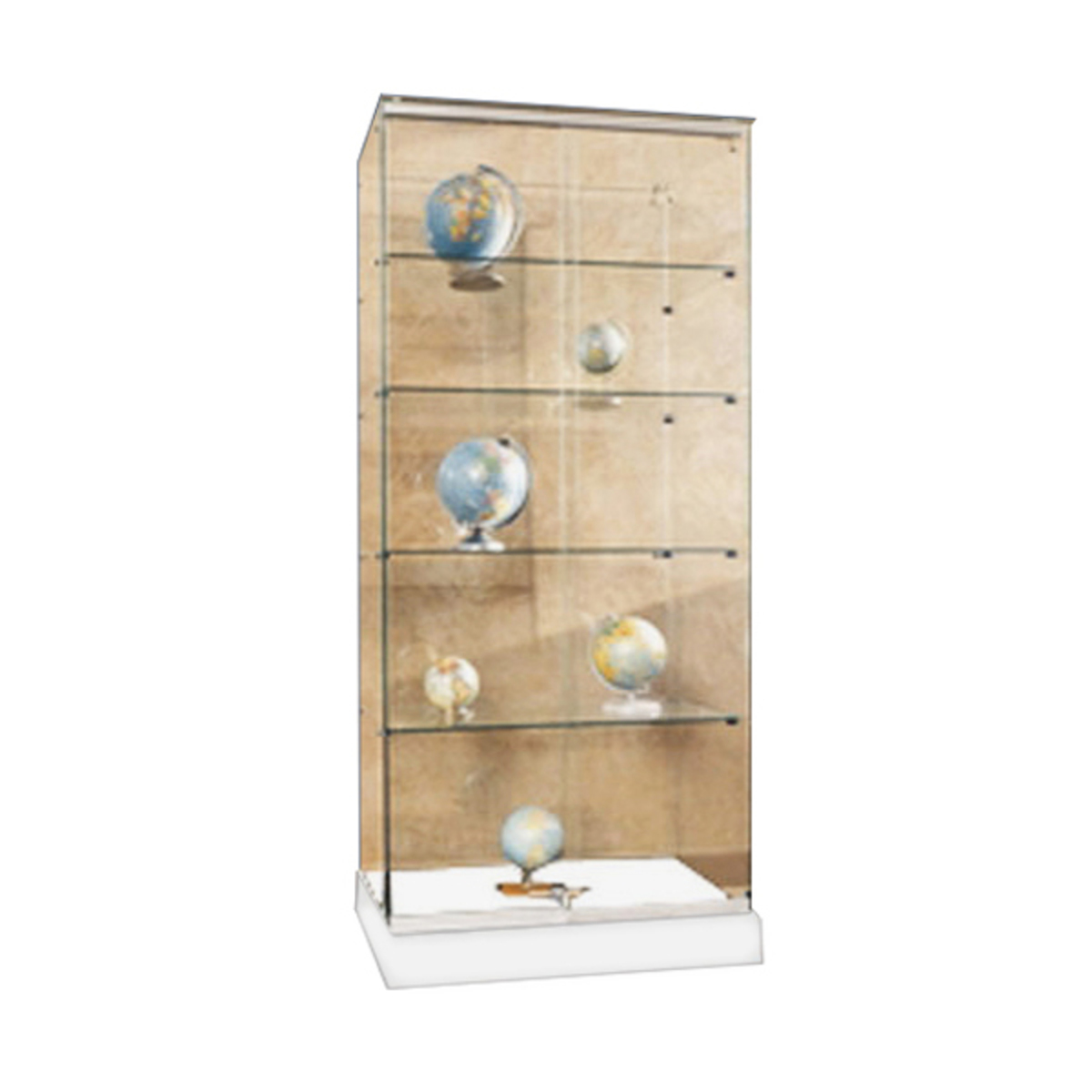 Vitrines d'exposition mobiles - toit verre trempé sécurit - couleurs blanc mat ou noir mat - larg 80 cm - Transparente, pour la mise en valeur des objets exposés